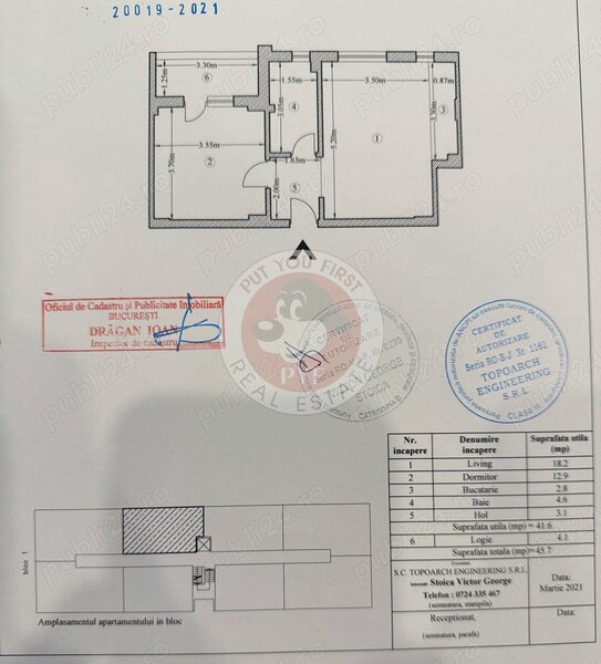 Metrou Aparatorii Patriei | 2 camere | 46mp | Decomandat lB12209